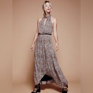 NWT//Free People Animal Instincts Patterned High Low Maxi Dress